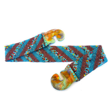 Wooden Buckle indian beaded belts